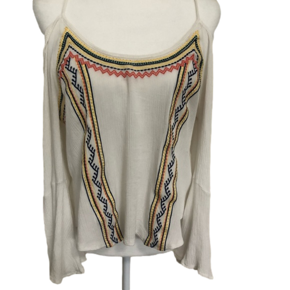 Vintage Havana Cold Shoulder Open Back Embroidery
